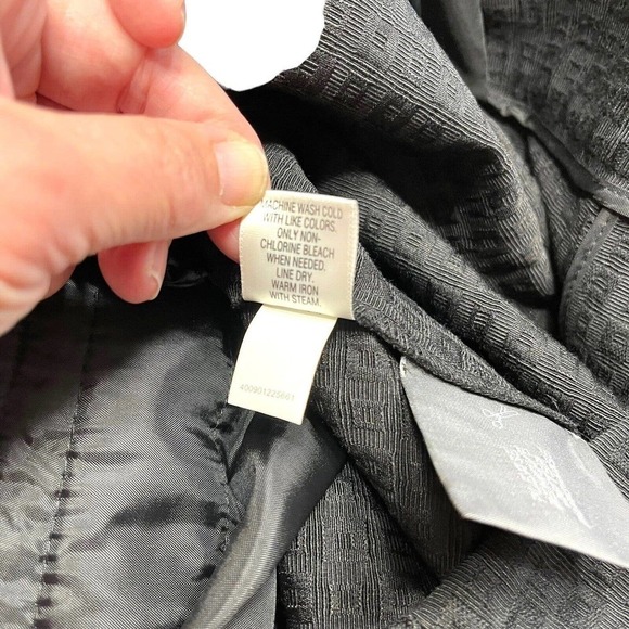 Dana Buchman Black Pants Ankle Button Details Textured Squares Sz 14 New W/ Tags - Picture 10 of 10